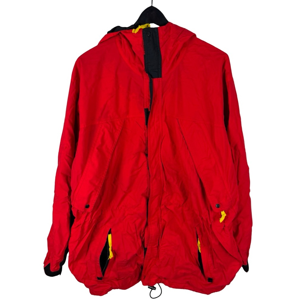 Vintage 90s Marlboro Promo Full Zip Parka Style Red Nylon Jacket Size L